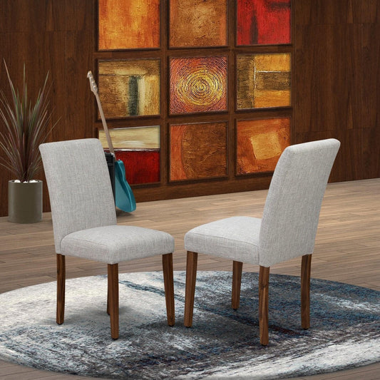 Classic Parson Chairs - Doeskin Linen Fabric Padded Dining Chairs, Set of 2, Natural