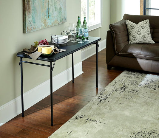 20" x 48" Vinyl Top Folding Table, Black