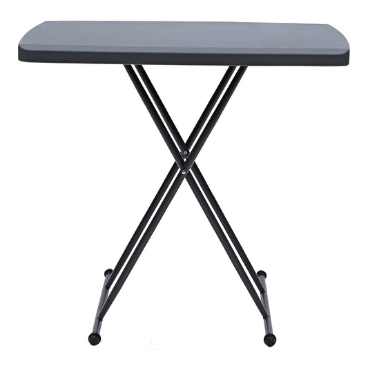 Small Camping Personal Folding Table, Heavy Duty Utility Table, Adjustable Height, Charcoal, 19.5” L x 30” W x 28" H