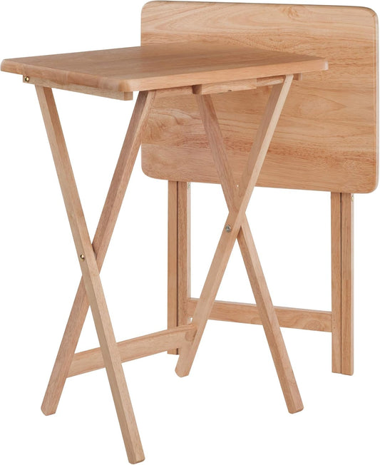 2- Set TV Table, Natural, 19.06 x 14.57 x 25.98"