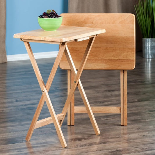 2- Set TV Table, Natural, 19.06 x 14.57 x 25.98"