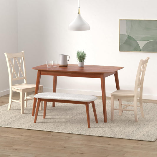 Set of 2 Double X-Back Dining Chairs, Armless, Real Wood, Kitchen/Dining/Accent, 19.9"W x 22"D x 41.3"H, 225 Lbs Wt. Capacity, DIY, Paint/Stain In Any Color, Unfinished